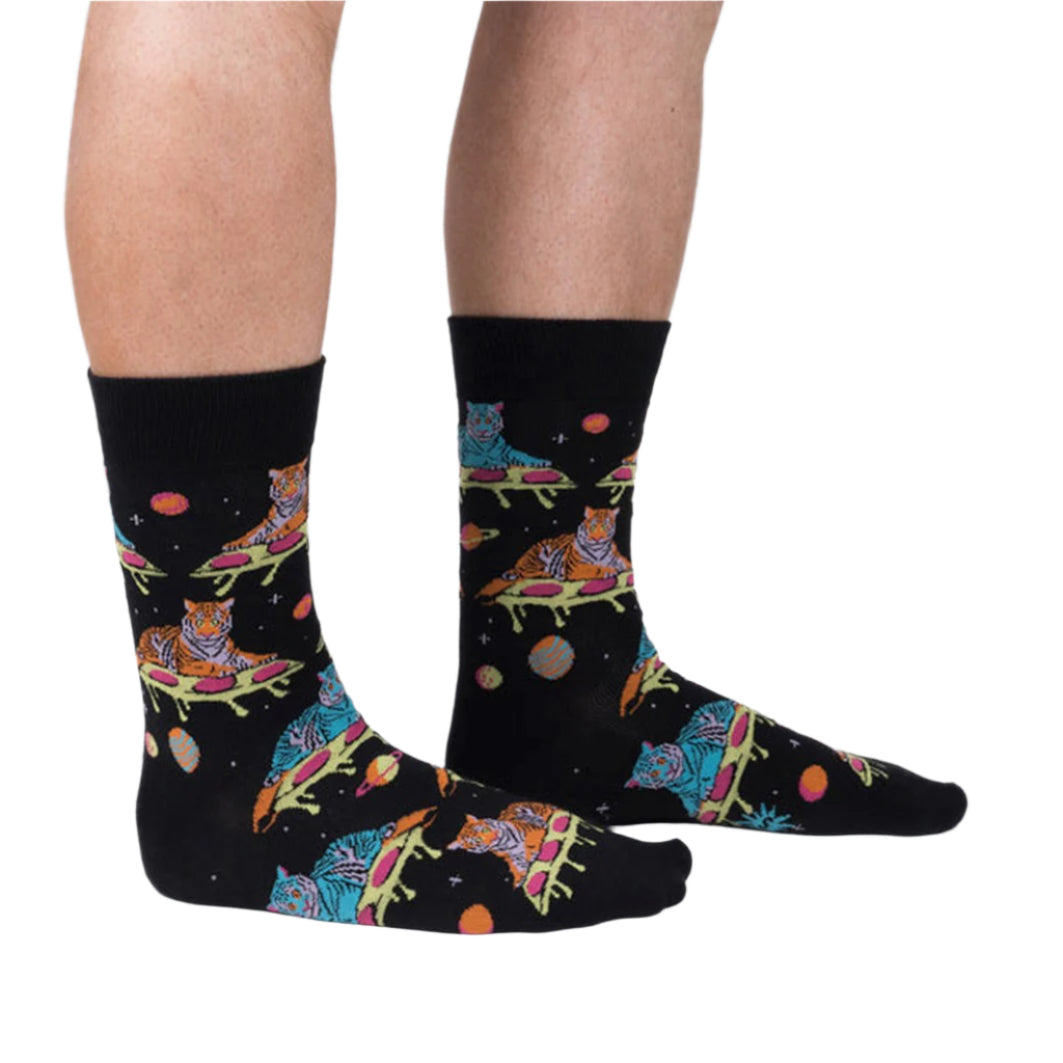 Sock It To Me Eye Of The Tiger Mens Crew Socks Pizza - Lucky Skates