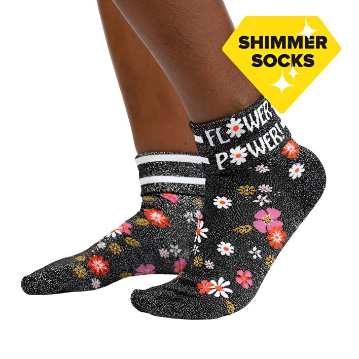 Sock It To Me  Flower Power Women's Crew Socks - Lucky Skates