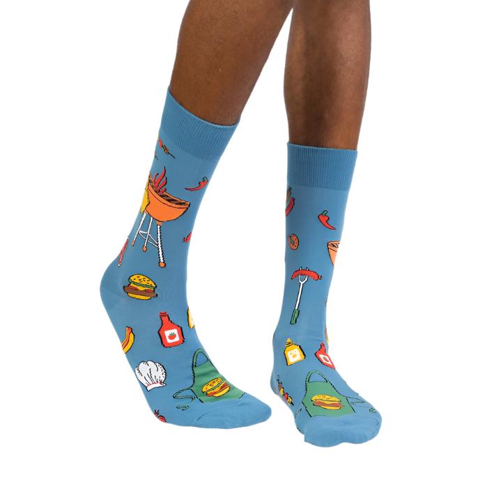 Sock It To Me  Grillin' It BBQ Mens Crew Socks - Lucky Skates