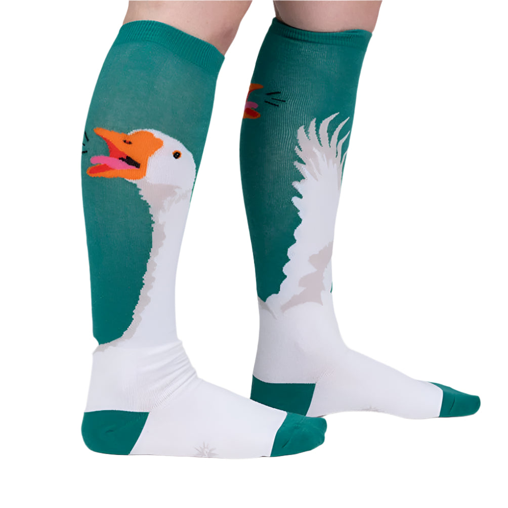 Sock It To Me Honk Goose Duck Knee High Long Socks - Lucky Skates 