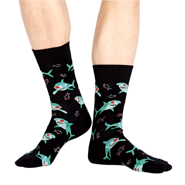 Sock It To Me Jawsome Shark Mens Crew Socks - Lucky Skates 