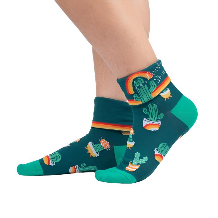 Sock It To Me Lookin' Sharp Women's Crew Socks Cactus Green - Lucky Skates