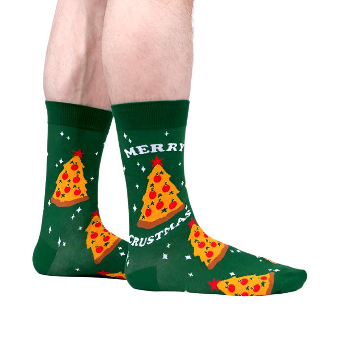 Sock It To Me Merry Crustmas Xmas Mens Crew Socks - Lucky Skates