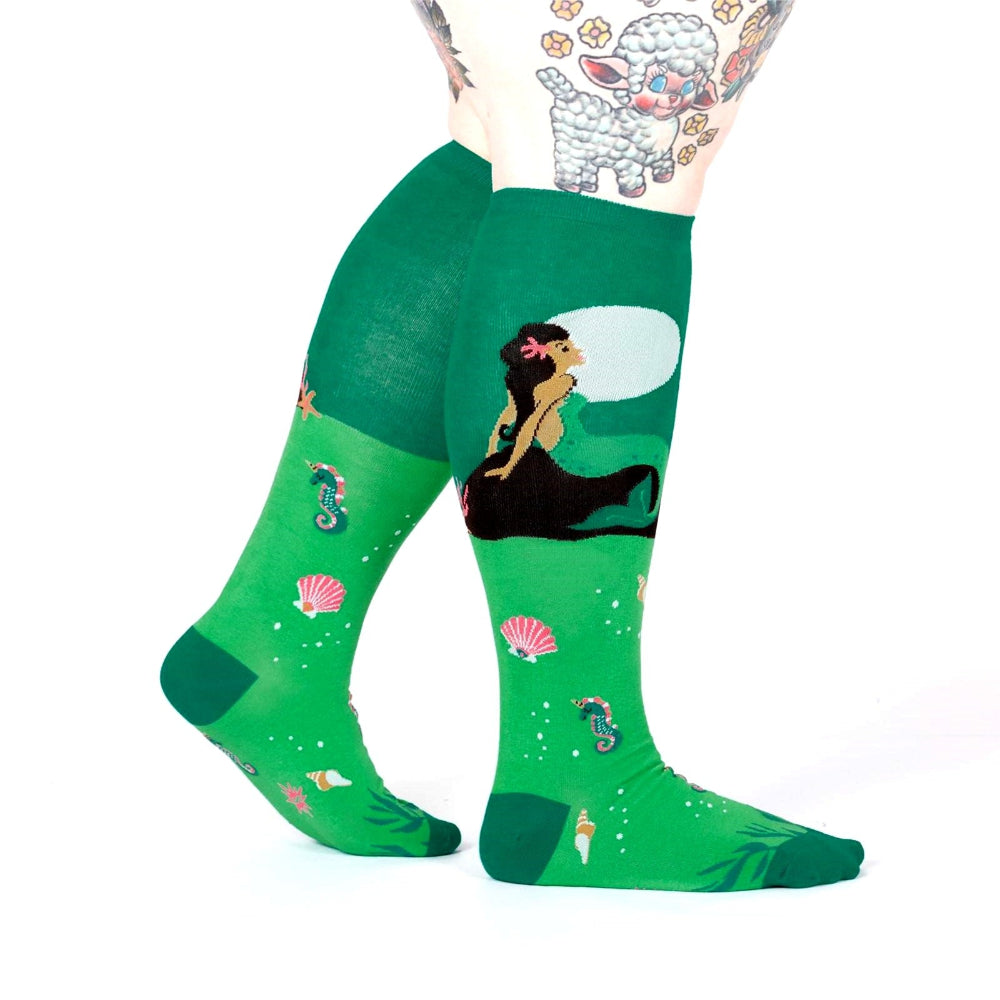 Sock It To Me Moonlight Mermaid Stretch-It Knee High Socks - Lucky Skates
