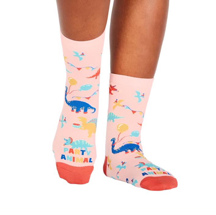 Sock It To Me Party Animal Dinosaur Women's Crew Socks - Lucky Skates