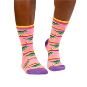 Sock-It-To-Me-Rawr-ler Rink Womens Dinosaur Crew Socks - Lucky Skates