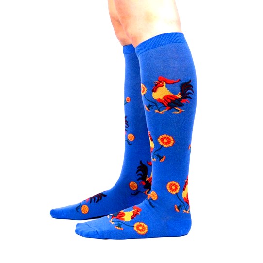 Sock It To Me Rise And Shine Rooster Knee High Long Socks - Lucky Skates