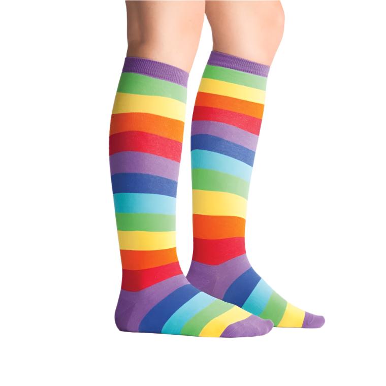 Sock It To Me Super Juicy Rainbow Stretch-it Knee High Socks - Lucky Skates