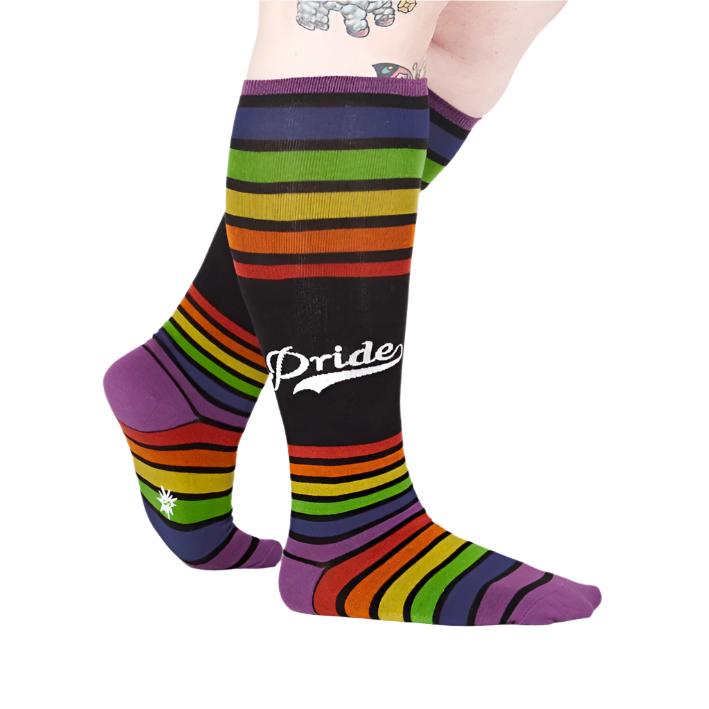 Sock It To Me Team Pride Rainbow Stretch-It Knee High Socks - Lucky Skates