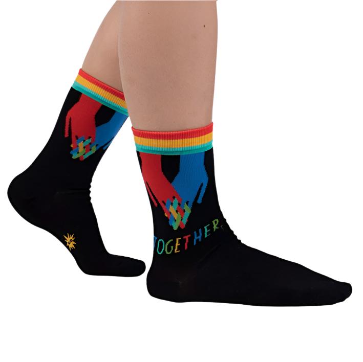 Sock It To Me Together Hands Women's Crew Socks - Lucky Skates