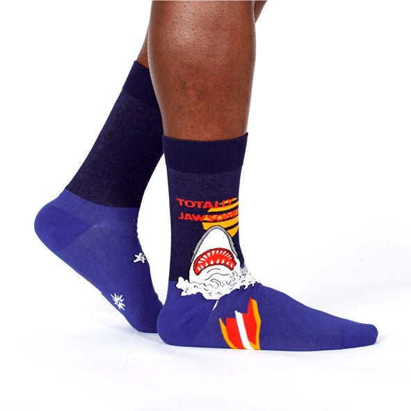 Sock It To Me Totally Jawsome Men's Crew Socks - Lucky Skates
