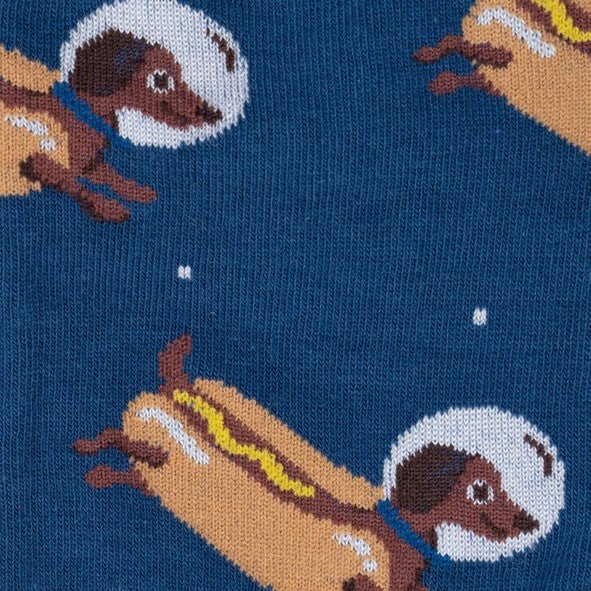 Sock It To Me Weiner Dogs In Space! Women's Crew Socks Dachshund Puppy Astronaut - Lucky Skates