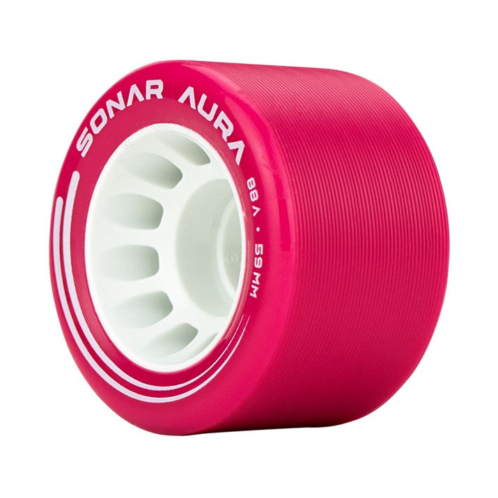 Sonar Aura Indoor Roller Skate Wheels Fuschia Pink - 4 Pack - Lucky Skates