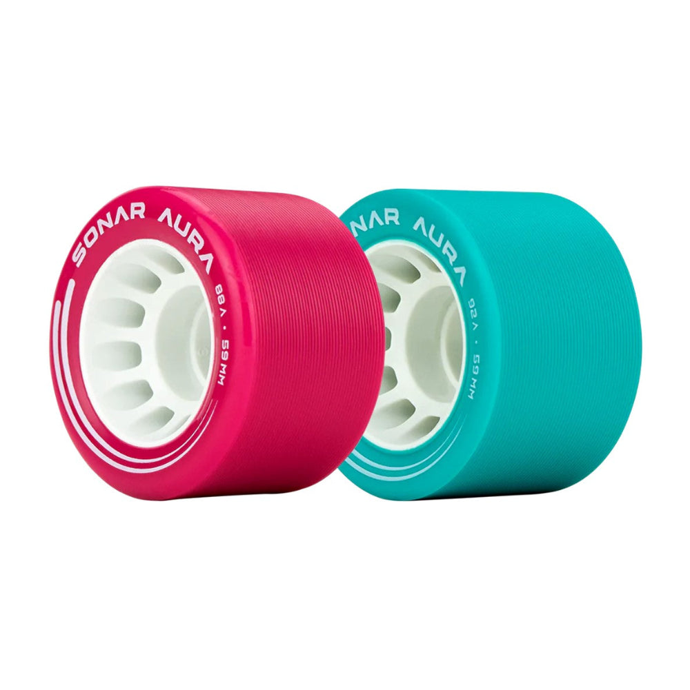 Sonar Aura Indoor Roller Skate Wheels Teal 92a, Pink 88a 59mm - Lucky Skates 