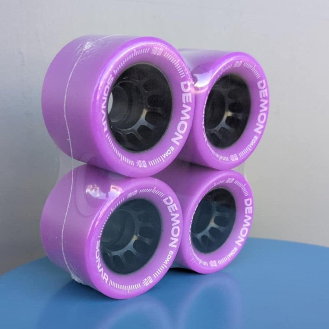 Sonar Demon Purple Indoor Roller Skate Wheels 62mm 95A - 4 Pack - Lucky Skates