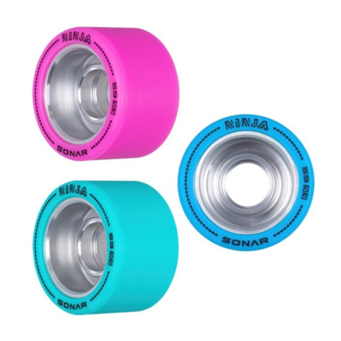 Sonar Ninja Agile Alloy Indoor Roller Skate Wheels 59mm 88A, 91A, 93A - 4 Pack -  Lucky Skates