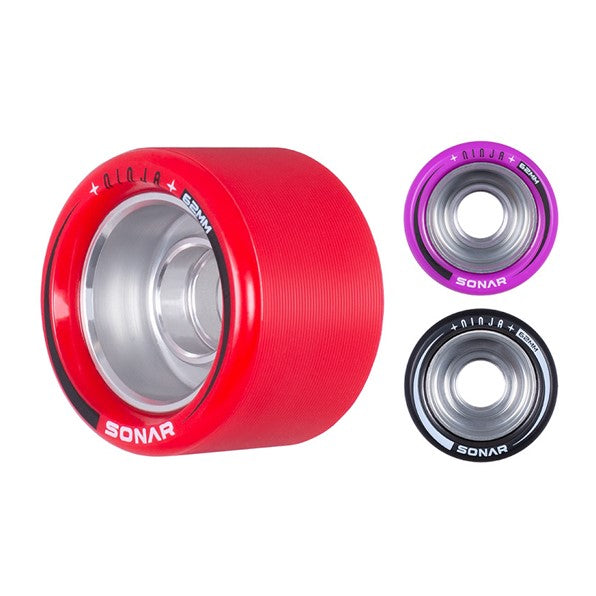 Sonar Ninja Alloy Speed Indoor Roller Skate Wheels 62mm 90A, 92A, 94A - 4 Pack - Lucky Skates