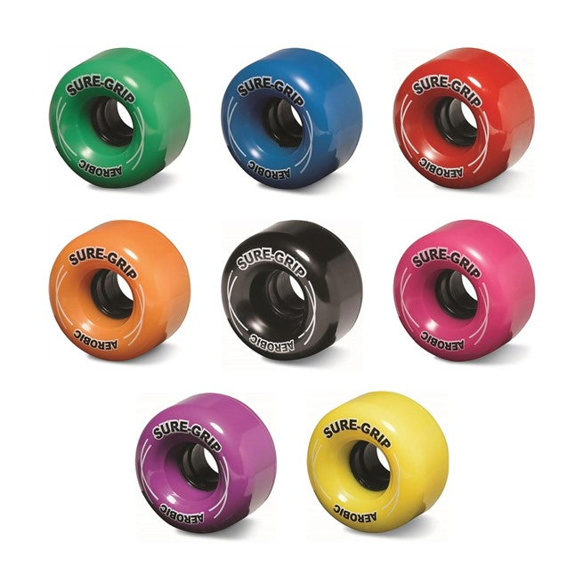 Sure-Grip Aerobic Hybrid Roller Skate Wheels 62mm 85A - 8 Pack - Lucky Skates