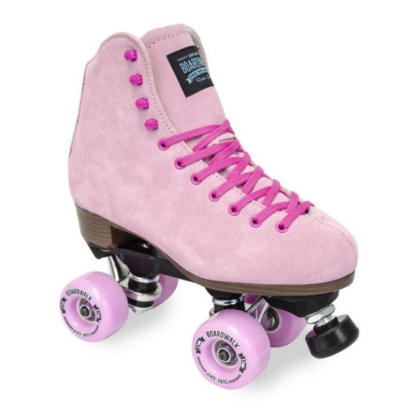 Sure-Grip Boardwalk Tea Berry Leather Suede Roller Skates Pink - Lucky Skates