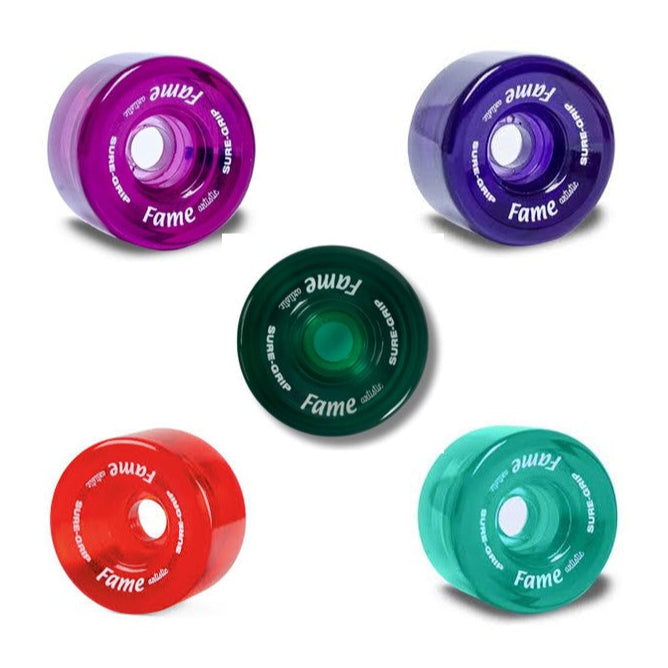 Sure-Grip Fame Clear Artistic Indoor Roller Skate Wheels 57mm 95A - 4 Pack - Lucky Skates 