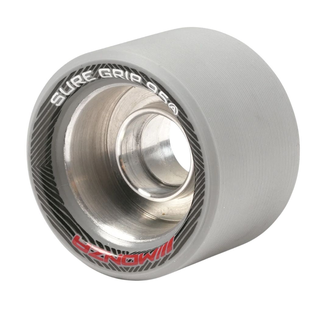 Sure-Grip Grey Monza Alloy Hub Speed Indoor Roller Skate Wheels 62mm 95a - Lucky Skates