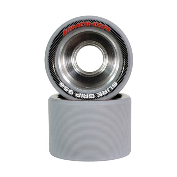 Sure-Grip Grey Monza Alloy Hub Speed Indoor Roller Skate Wheels 62mm 95a - Lucky Skates