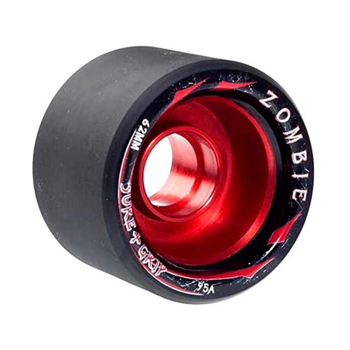 Sure-Grip Zombie Alloy Indoor Roller Speed Skating Wheels Max Black Red 95a 62mm x 44mm - Lucky Skates