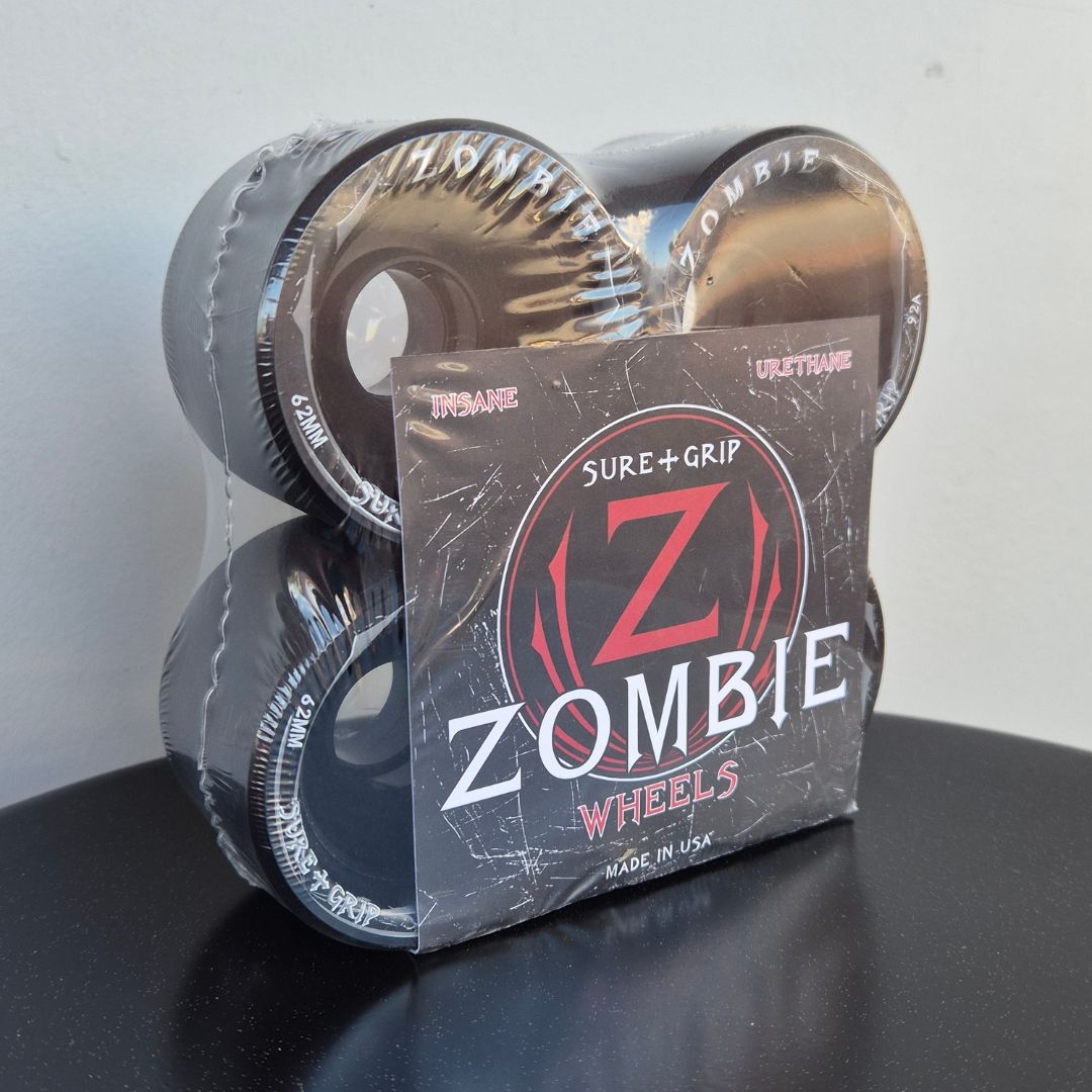 Sure Grip Zombie Quad Roller Skate Wheels Alloy Hub 4 Pack Black 92a - Lucky Skates  