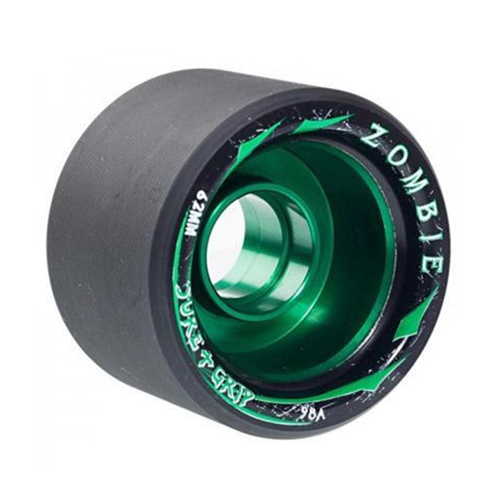 Sure-Grip Zombie Alloy Indoor Roller Skate Wheels Mid Black/Green 98a 62mm - Lucky Skates