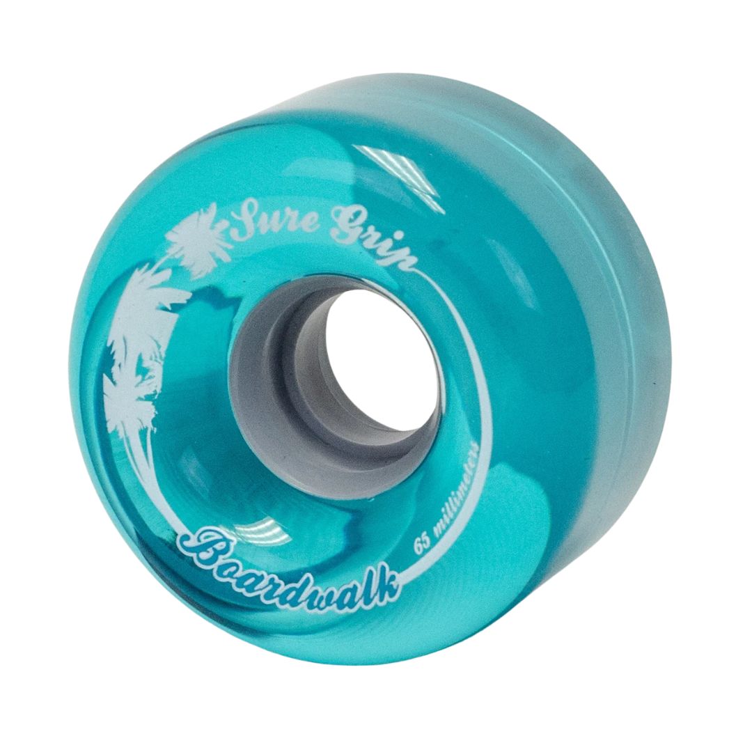 Sure-Grip Boardwalk Outdoor Roller Skate Wheels 78A 65mm 8 Pack Aqua Blue - Lucky Skates