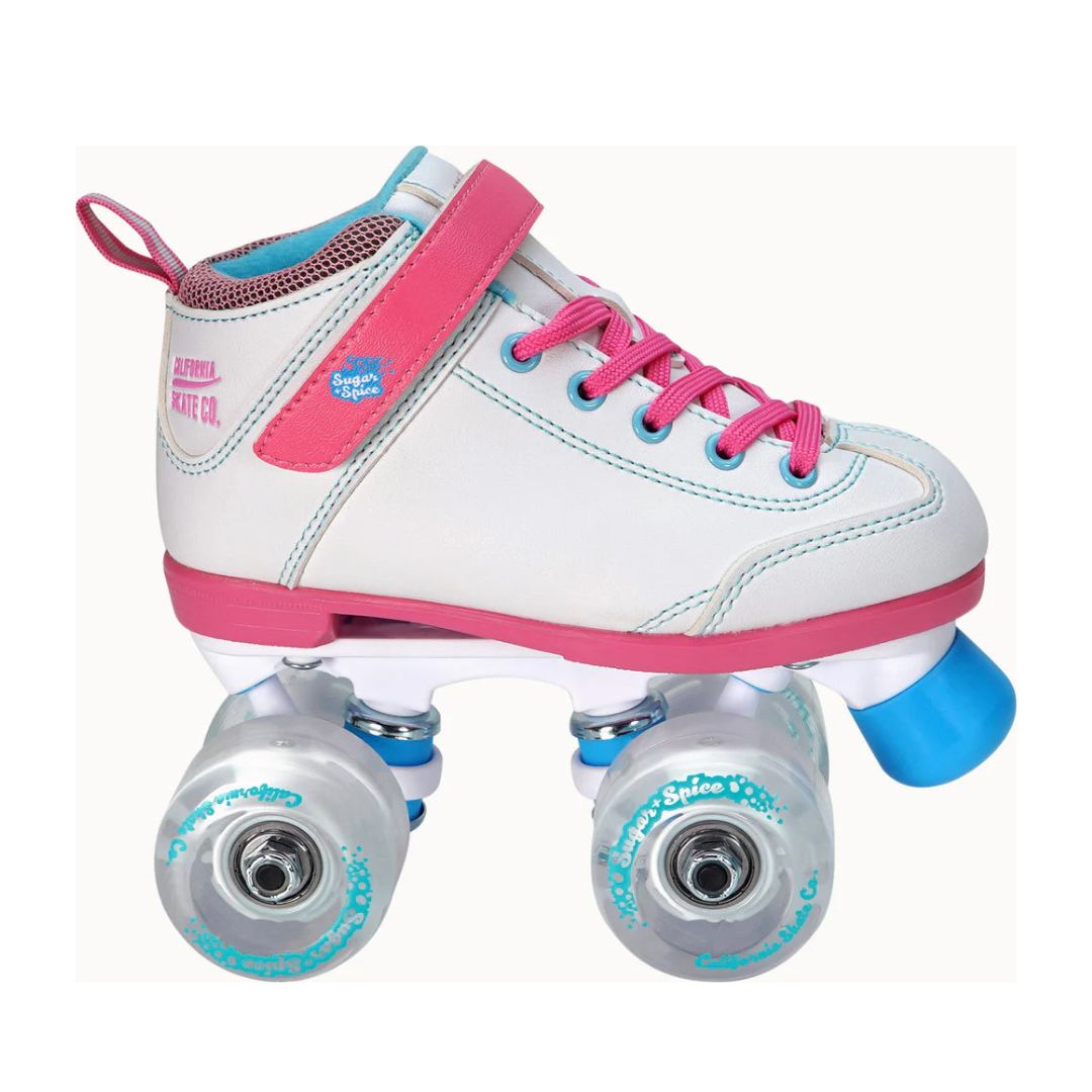 Sure Grip Sugar And Spice White Pink Quad Roller Skates - Lucky Skates 