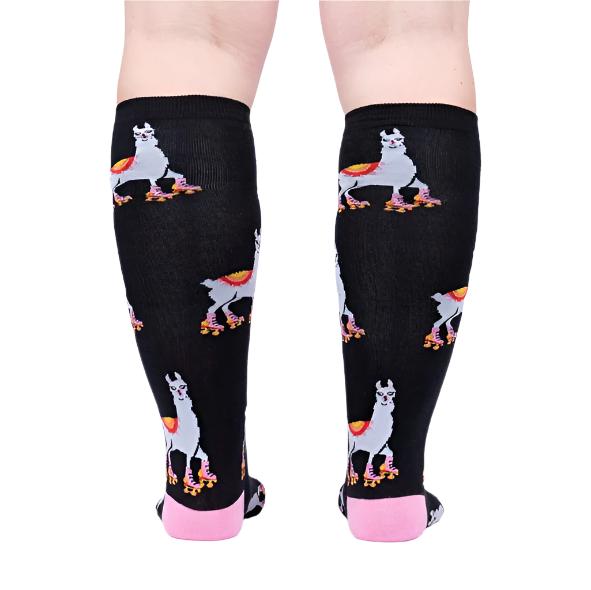Sock It To Me They See Me Rollin' Knee High Socks Llama - Lucky Skates