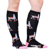 Sock It To Me They See Me Rollin' Knee High Socks Llama - Lucky Skates