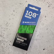Titanium Waxed Laces 108" (274cm) Lime Green Neon - Lucky Skates