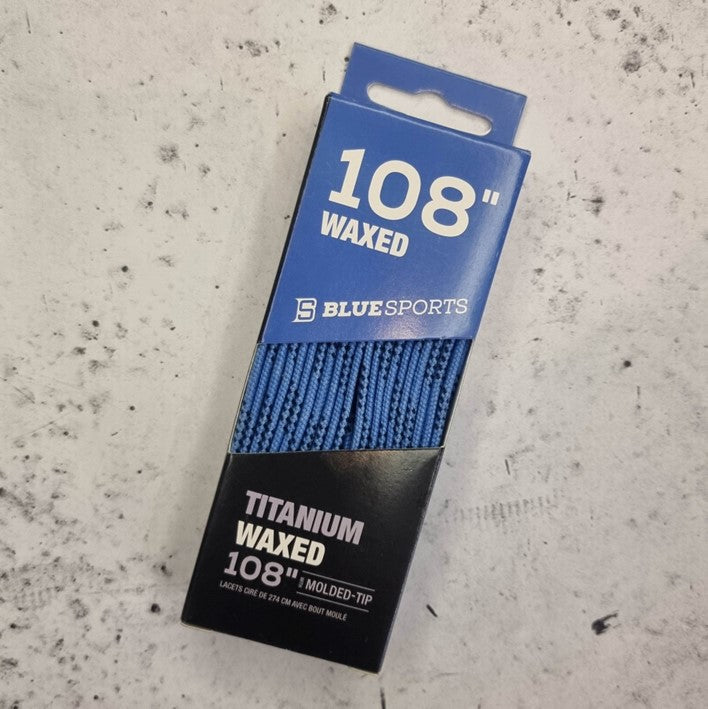 Titanium Waxed Laces 108" (274cm) Sky Blue - Lucky Skates