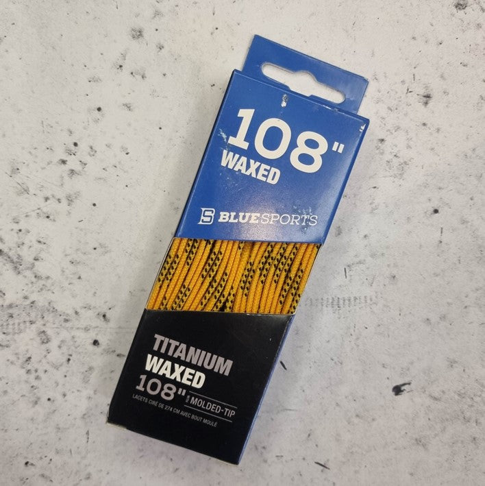 Titanium Waxed Laces 108" (274cm) Yellow Gold - Lucky Skates