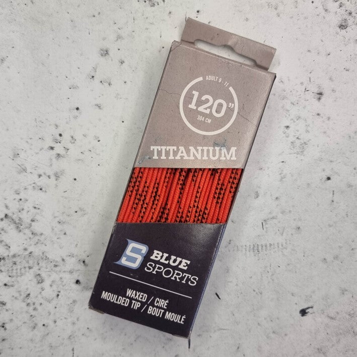 Titanium Waxed Laces 120" (305cm) red orange - Lucky Skates