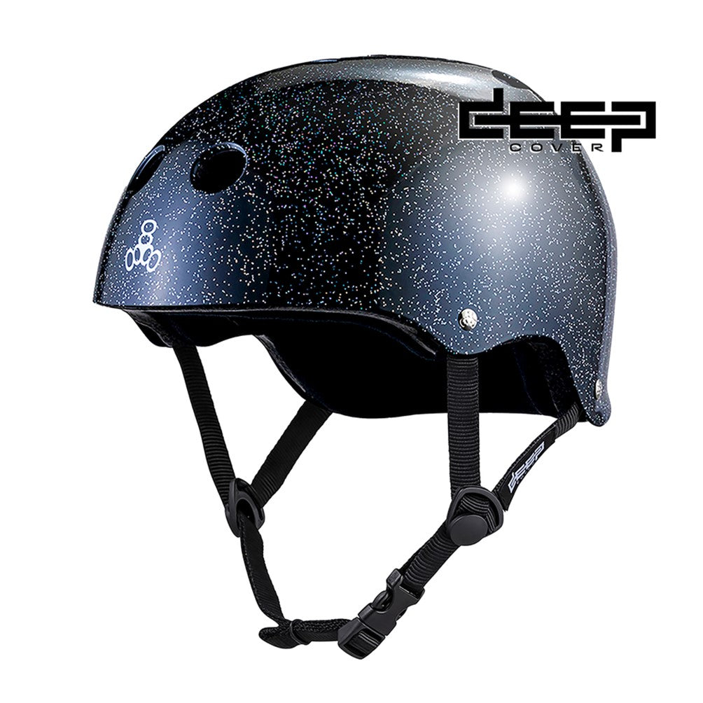 Triple 8 Deep Cover Skate Helmet Black Glitter - Lucky Skates