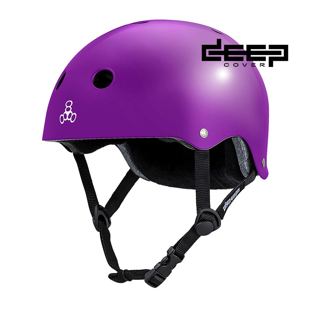 Triple 8 Deep Cover Skate Helmet Purple Gloss - Lucky Skates