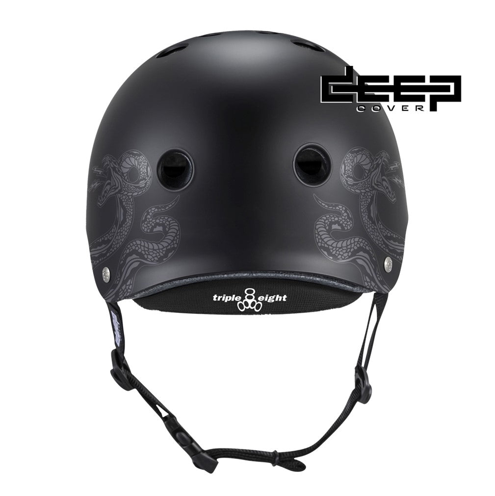 Triple 8 Deep Cover Sweatsaver Skate Helmet Black Matte Elliot Sloan - Lucky Skates