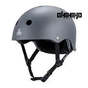 Triple 8 Deep Cover Sweatsaver Skate Helmet Grey Matte - Lucky Skates