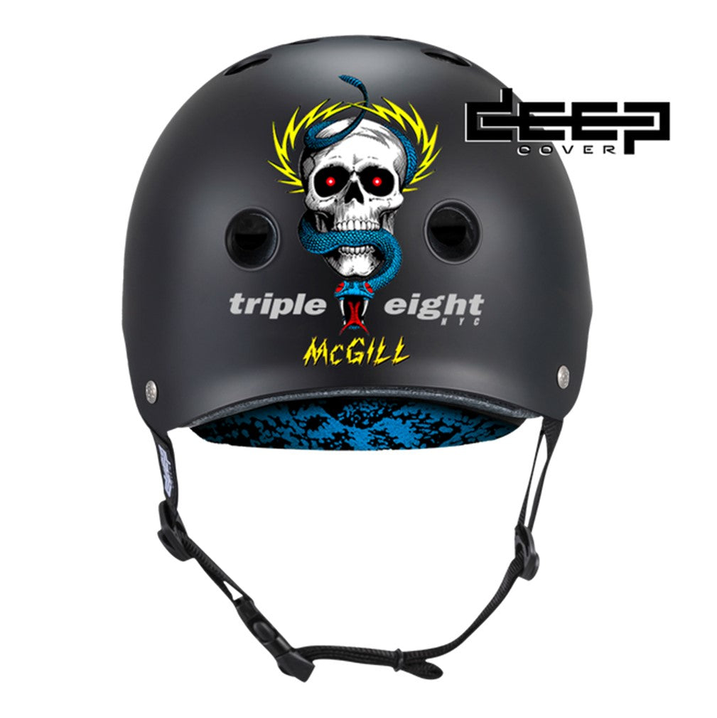 Triple 8 Deep Cover Sweatsaver Skate Helmet Black Matte Mike McGill - Lucky Skates