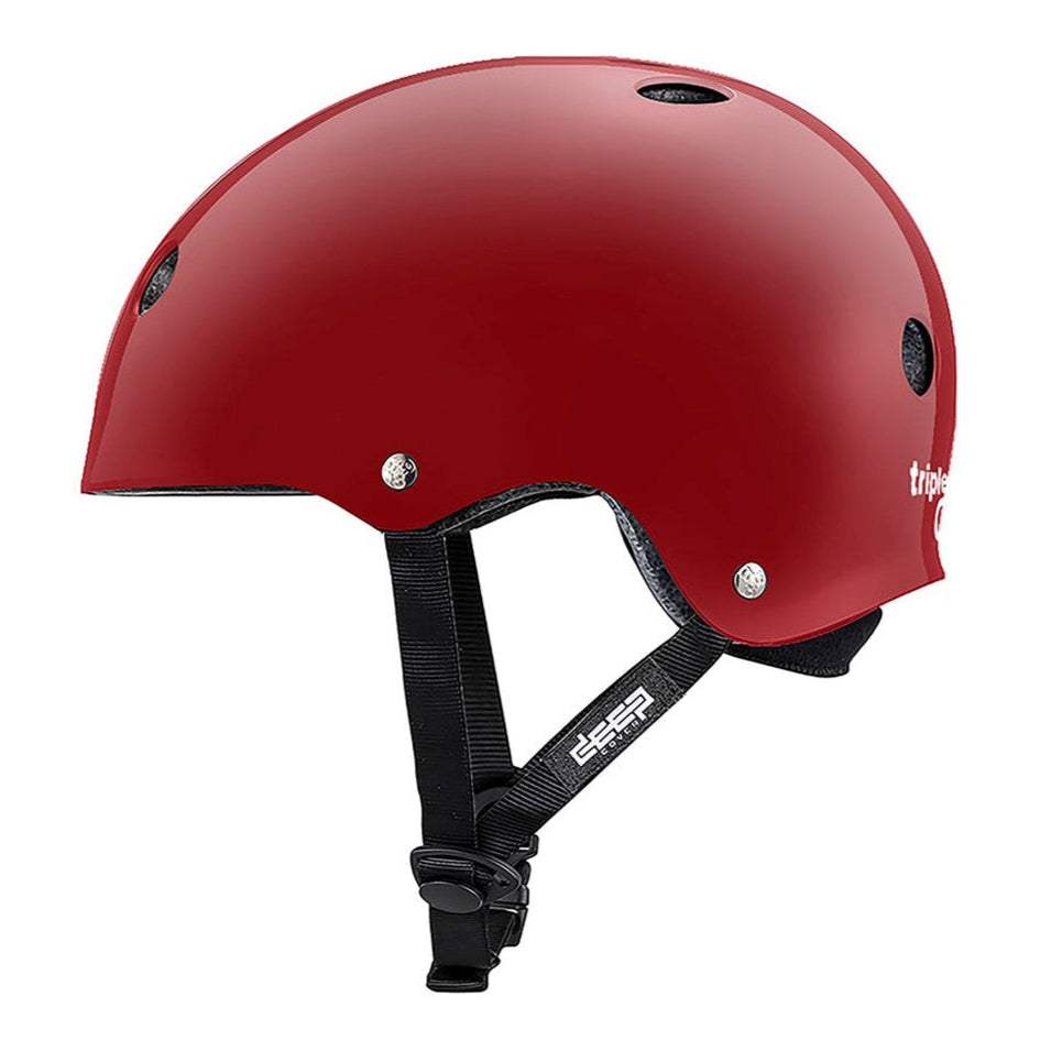 Triple 8 Deep Cover Skate Helmet Red Gloss - Lucky Skates