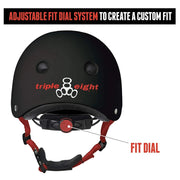 Triple 8 Lil 8 Youth Skate Helmet Black Red Certified Dial - Lucky Skates