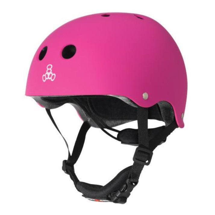 Triple 8 Lil 8 Youth Skate Dial Helmet Neon Pink Certified - Lucky Skates