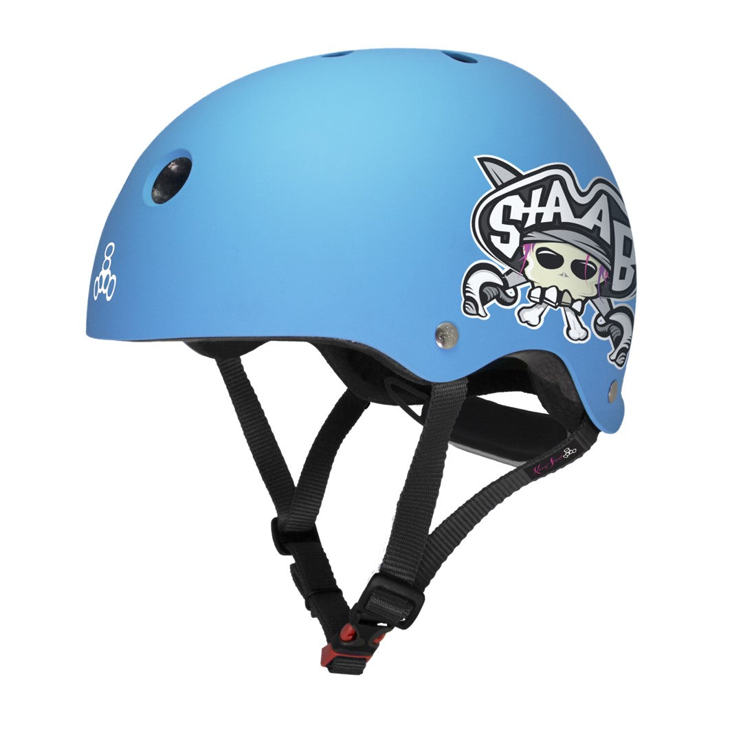 Triple 8 Lil 8 Youth Kids Skate Helmet Dial Staab Neon Blue - Certified - Lucky Skates