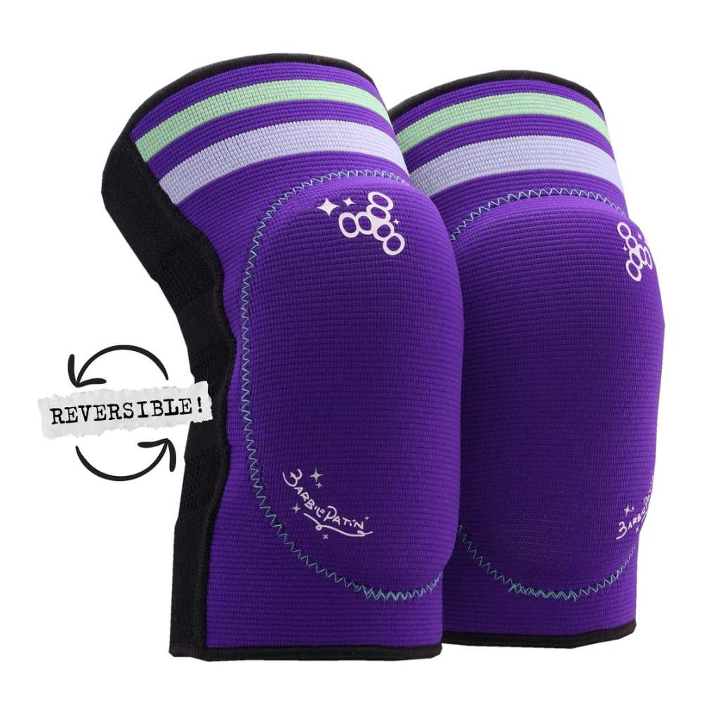 Triple 8 Reversible Soft Knee Pads Purple Barbie Patin Signature Edition - Lucky Skates 