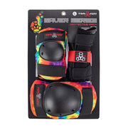 Triple 8 Tri Pack Saver Series Tie Dye Knee Pads, Wrist Guards, Elbow Pads - Lucky Skates