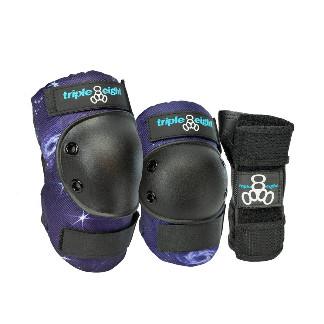 Triple 8 Galaxy Junior 3-Pack Knee Pads Elbow Pads Wrist Guards Purple - Lucky Skates