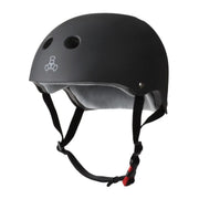 Triple 8 Certified Sweatsaver Skate Helmet Matte Black Rubber - Lucky Skates